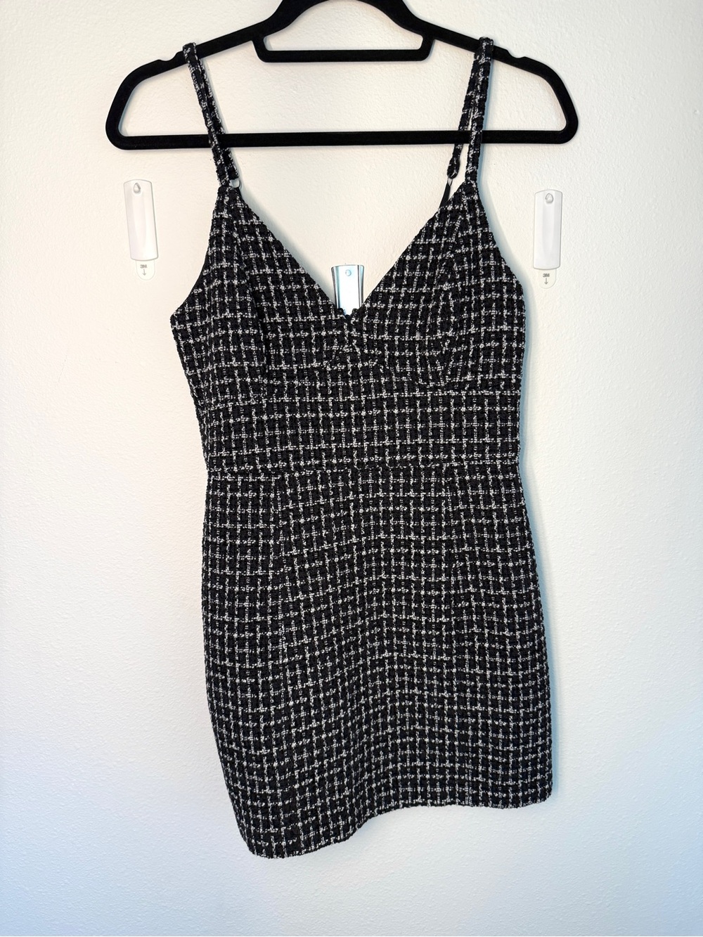 Abercrombie Black & White Tweed Spaghetti Strap Dress